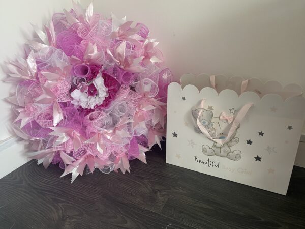 Bespoke Fluttering Pink Butterfly Decorative Wreath - Image 7