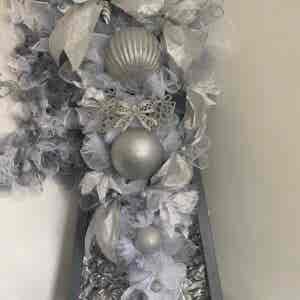 Bespoke Shimmering Silver Sphere Swag Decorative Wreath