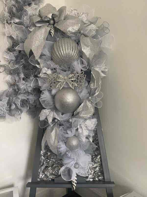 Bespoke Shimmering Silver Sphere Swag Decorative Wreath