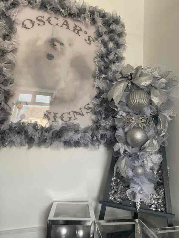 Bespoke Shimmering Silver Sphere Swag Decorative Wreath - Image 3