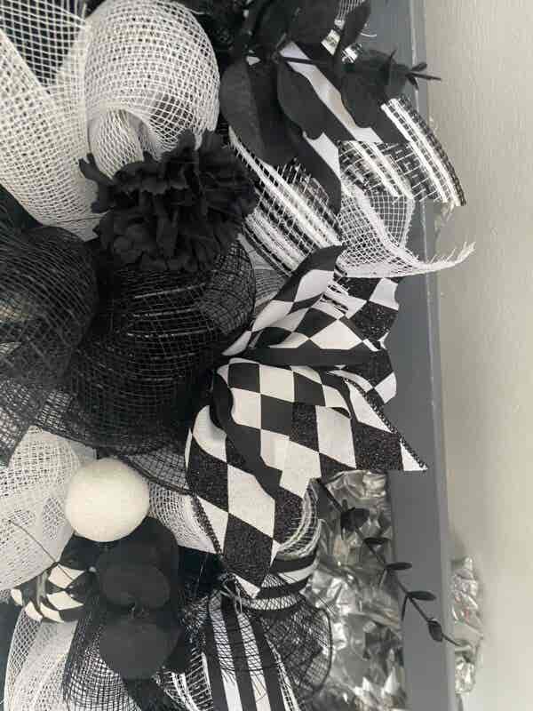 Bespoke Monochrome Pumpkin Delight Decorative Wreath - Image 8