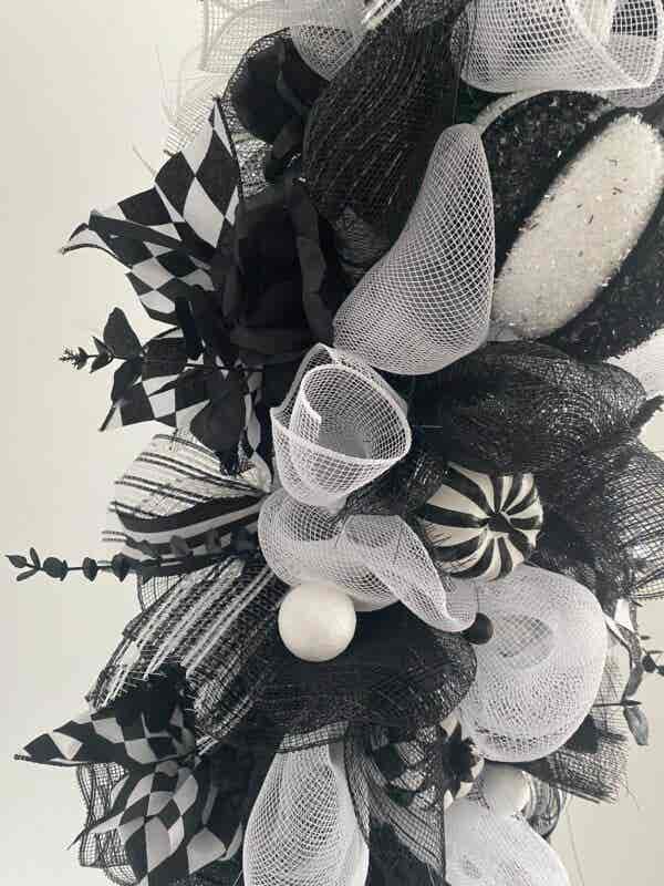 Bespoke Monochrome Pumpkin Delight Decorative Wreath - Image 6