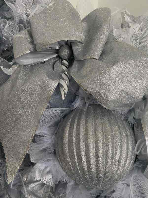 Bespoke Shimmering Silver Sphere Swag Decorative Wreath - Image 7
