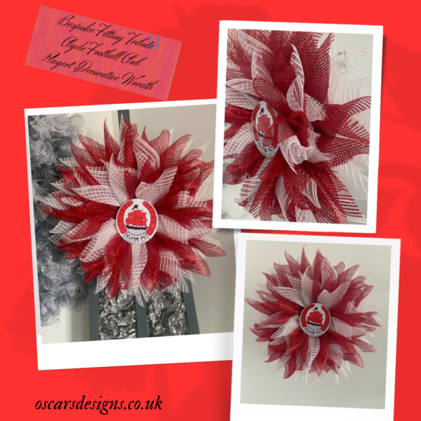 Bespoke Fitting Tribute Clyde Football Player Memorial Decorative Wreath - Image 2