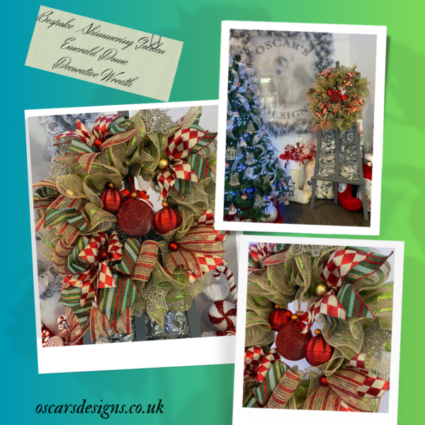 Bespoke Tracey's Shimmering Ruby Red Delight Decorative Wreath - Image 2