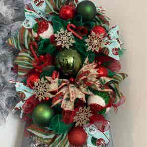 Bespoke Shimmering Emerald Domed Delight Decorative Wreath