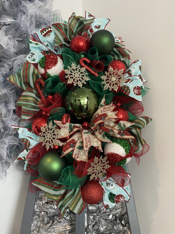 Bespoke Shimmering Emerald Domed Delight Decorative Wreath