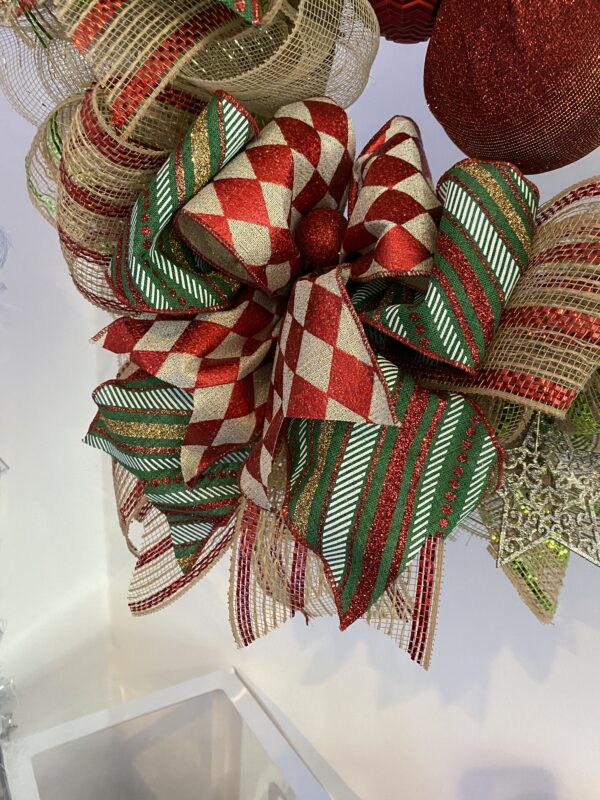 Bespoke Tracey's Shimmering Ruby Red Delight Decorative Wreath - Image 4