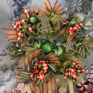 Bespoke Tracey's Trio Emerald Christmas Delight Decorative Wreath
