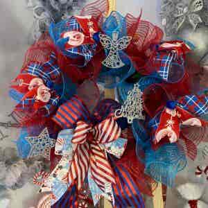 Bespoke Angels & Stars In The Blues Decorative Wreath