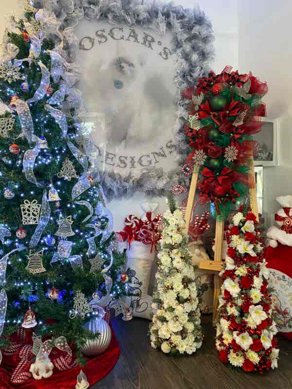Bespoke Doves In A Mist Of Red Emerald Teardrop Swag Decorative Wreath - Image 5