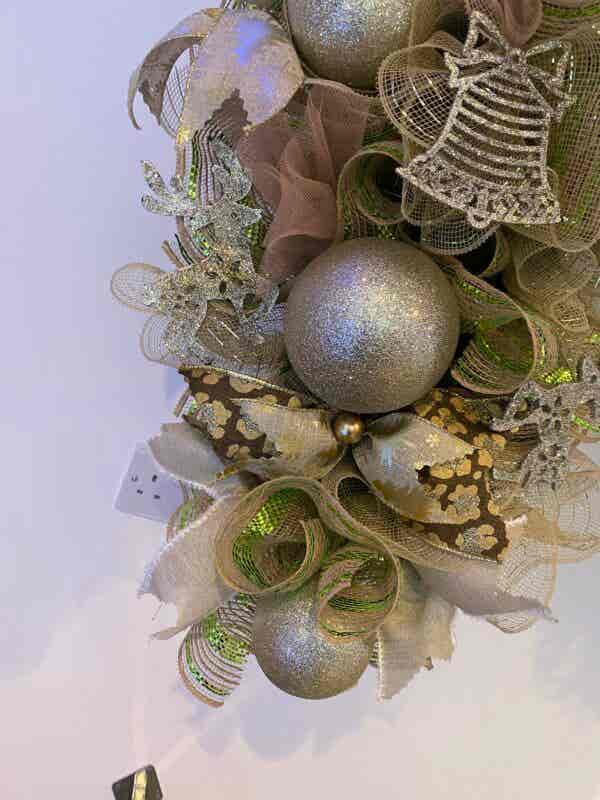 Bespoke Golden Dreams Of Christmas Decorative Teardrop Swag Wreath - Image 5