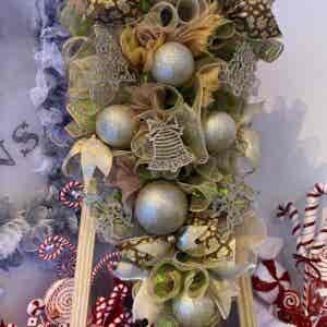 Bespoke Golden Dreams Of Christmas Decorative Teardrop Swag Wreath